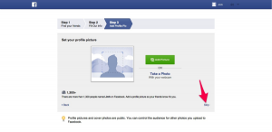 facebook, screenshot, profile setup
